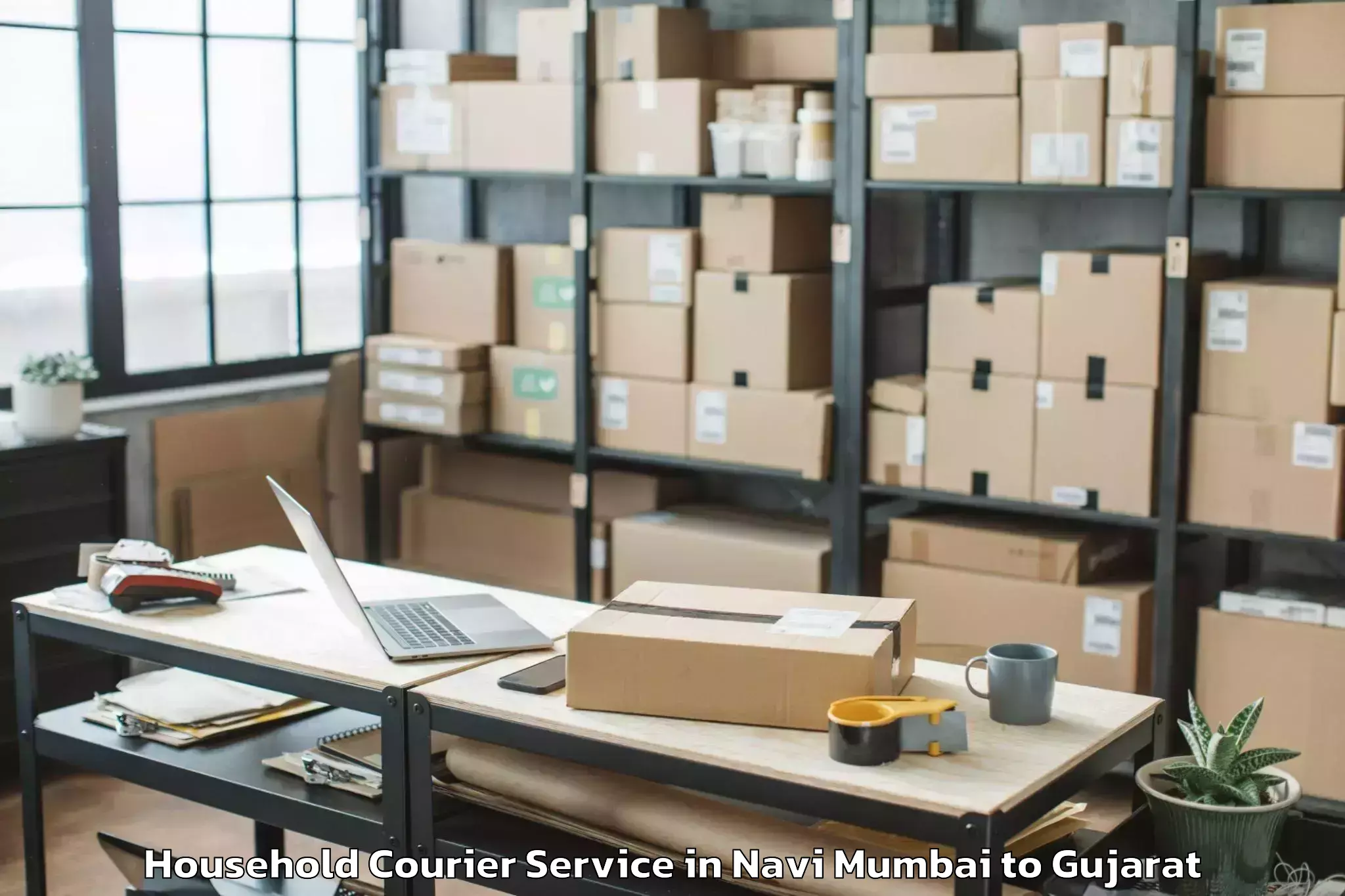 Book Navi Mumbai to Bhanvad Household Courier Online